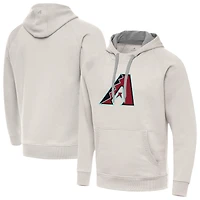 Men's Antigua Cream Arizona Diamondbacks Victory Pullover Hoodie