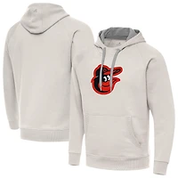 Men's Antigua Cream Baltimore Orioles Victory Pullover Hoodie