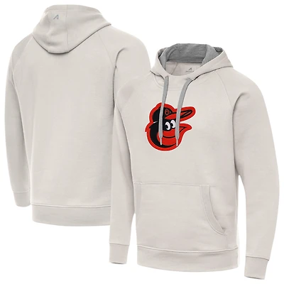 Men's Antigua Cream Baltimore Orioles Victory Pullover Hoodie