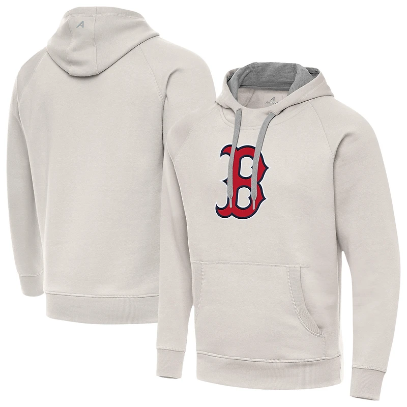 Men's Antigua Cream Boston Red Sox Victory Pullover Hoodie