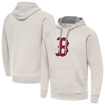 Men's Antigua Cream Boston Red Sox Victory Pullover Hoodie