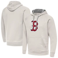Men's Antigua Cream Boston Red Sox Victory Pullover Hoodie