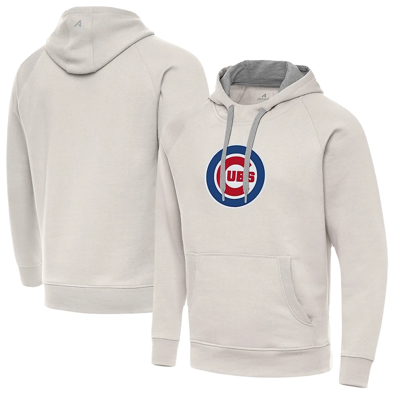 Men's Antigua Cream Chicago Cubs Victory Pullover Hoodie