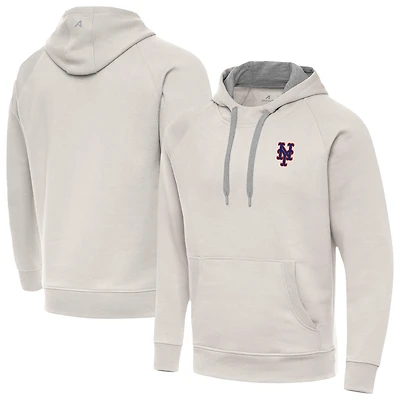 Men's Antigua Cream New York Mets Victory Pullover Hoodie