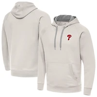 Men's Antigua Cream Philadelphia Phillies Victory Pullover Hoodie