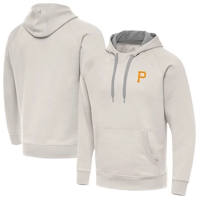 Men's Antigua Cream Pittsburgh Pirates Victory Pullover Hoodie