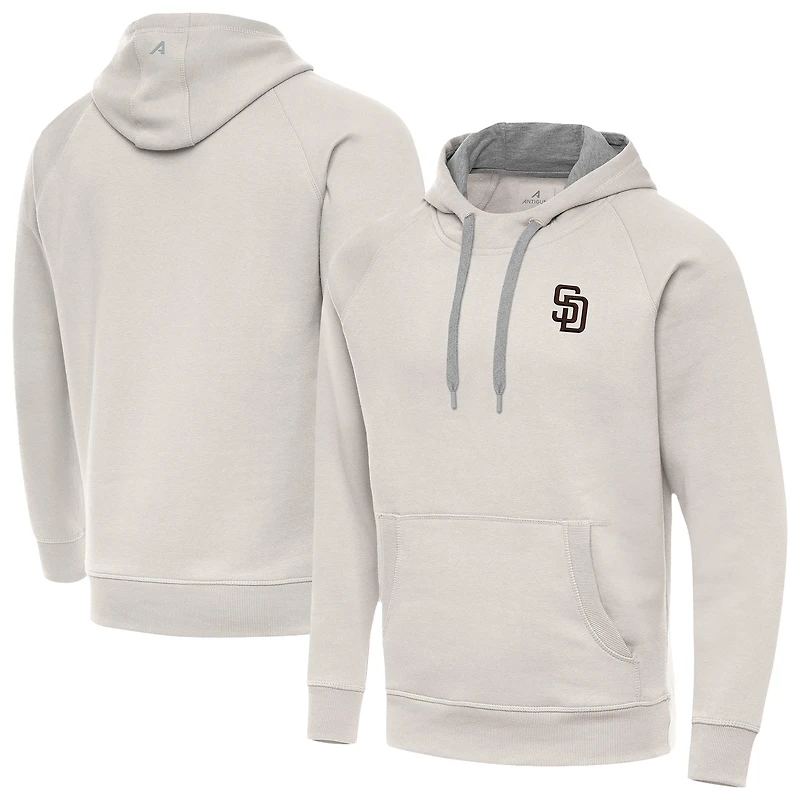 Men's Antigua Cream San Diego Padres Victory Pullover Hoodie