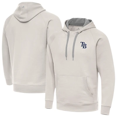 Men's Antigua Cream Tampa Bay Rays Victory Pullover Hoodie