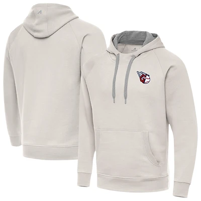 Men's Antigua Cream Cleveland Guardians Victory Pullover Hoodie