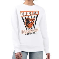 Women's Starter White Baltimore Orioles Poster Print Team Fleece Pullover Sweatshirt