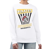 Women's Starter White Pittsburgh Pirates Poster Print Team Fleece Pullover Sweatshirt