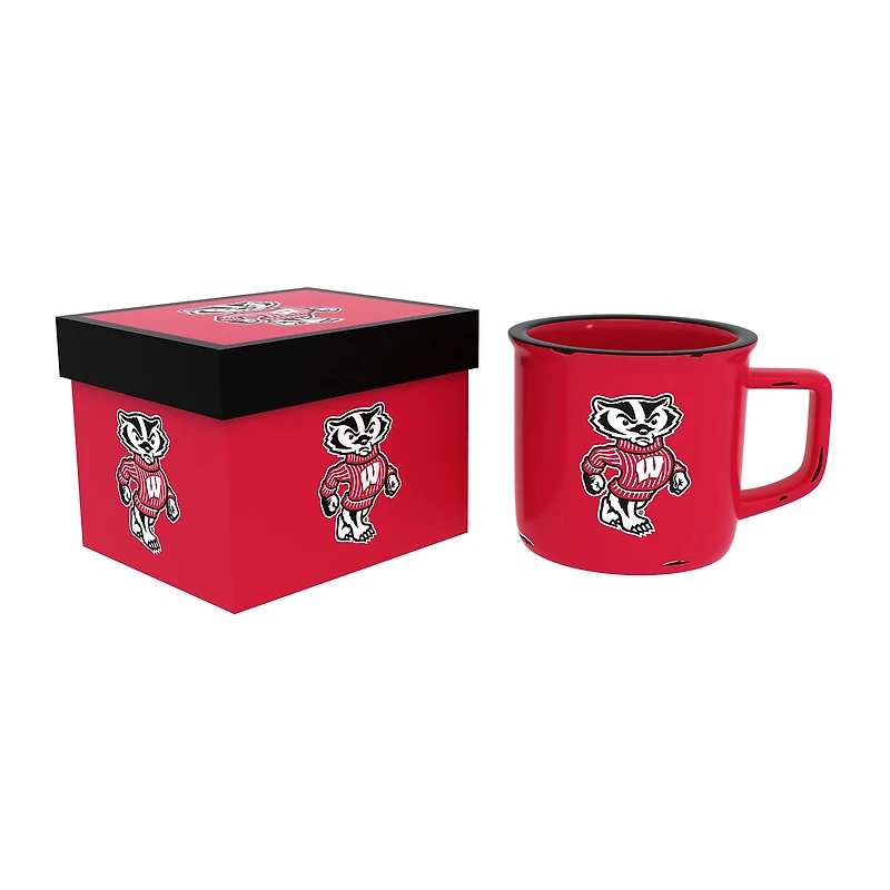 Wisconsin Badgers 14oz. Ceramic Camp Cup with Gift Box