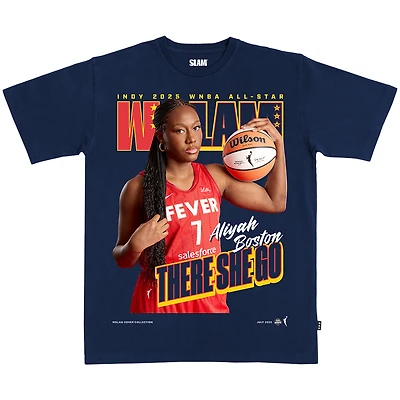 Unisex SLAM Aliyah Boston Navy Indiana Fever Cover T-Shirt
