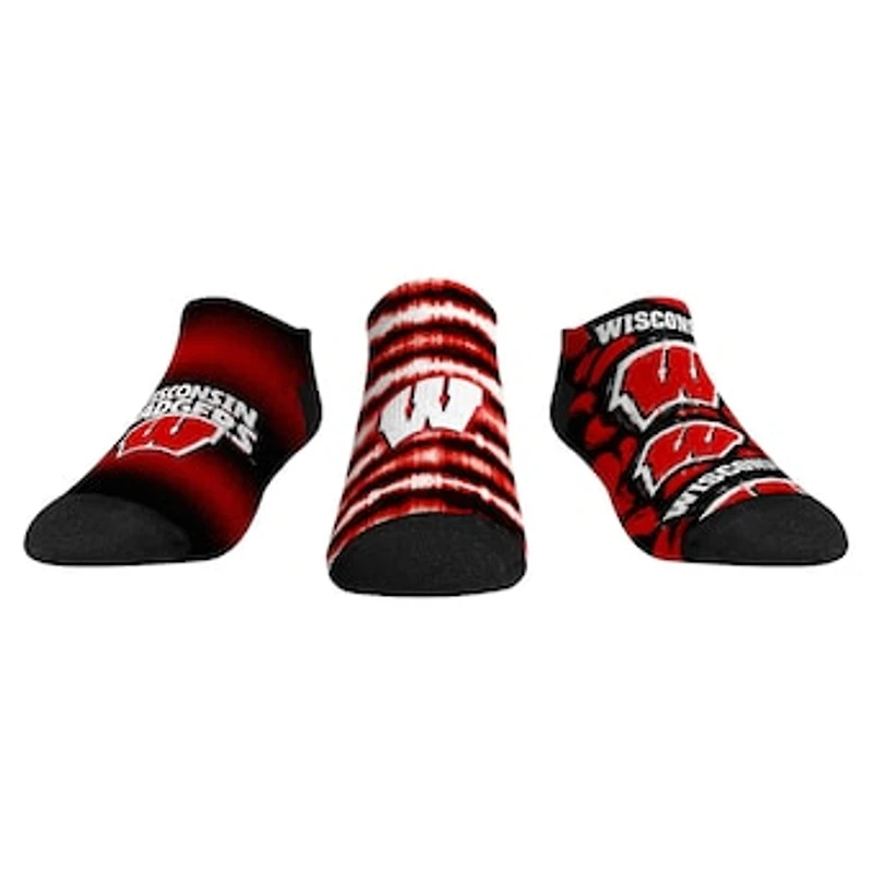 Unisex Rock Em Socks Wisconsin Badgers Make Some Noise Three-Pack Low-Cut Set