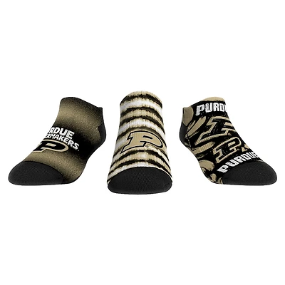 Unisex Rock Em Socks Purdue Boilermakers Make Some Noise Three-Pack Low-Cut Set