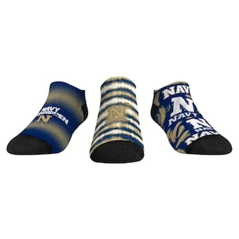 Unisex Rock Em Socks Navy Midshipmen Make Some Noise Three-Pack Low-Cut Set