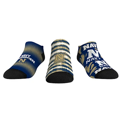 Unisex Rock Em Socks Navy Midshipmen Make Some Noise Three-Pack Low-Cut Set