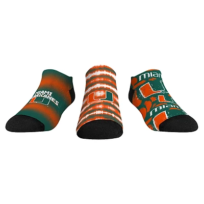 Unisex Rock Em Socks Miami Hurricanes Make Some Noise Three-Pack Low-Cut Set