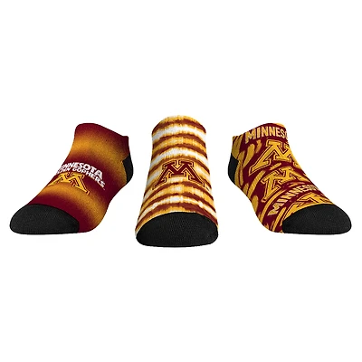 Unisex Rock Em Socks Minnesota Golden Gophers Make Some Noise Three-Pack Low-Cut Set