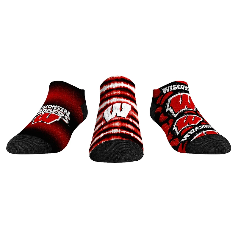 Youth Rock Em Socks Wisconsin Badgers Make Some Noise Three-Pack Low-Cut Socks Set