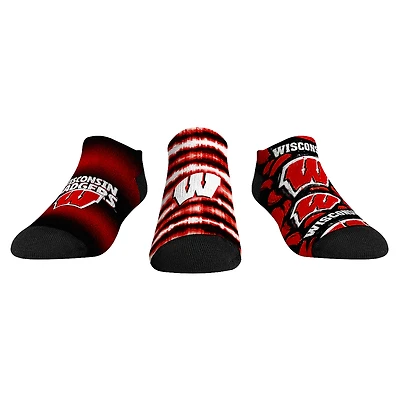 Youth Rock Em Socks Wisconsin Badgers Make Some Noise Three-Pack Low-Cut Socks Set