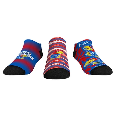 Youth Rock Em Socks Kansas Jayhawks Make Some Noise Three-Pack Low-Cut Socks Set