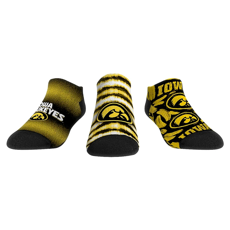 Youth Rock Em Socks Iowa Hawkeyes Make Some Noise Three-Pack Low-Cut Socks Set