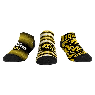 Youth Rock Em Socks Iowa Hawkeyes Make Some Noise Three-Pack Low-Cut Socks Set