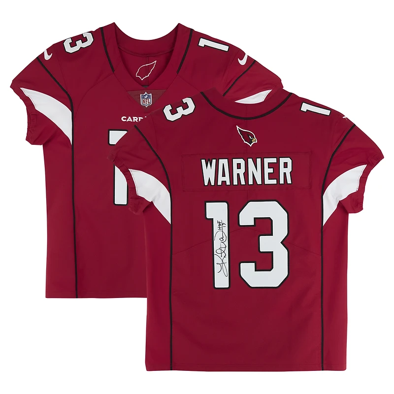 Kurt Warner Arizona Cardinals Autographed Cardinal Nike Elite Jersey with "HOF 17" Inscription