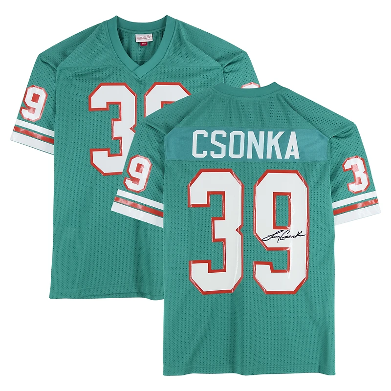 Larry Csonka Miami Dolphins Autographed Aqua Mitchell & Ness Authentic Jersey