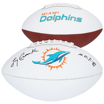 Larry Csonka Miami Dolphins Autographed Franklin White Panel Football with "HOF 87" Inscription