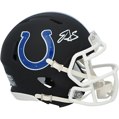 Edgerrin James Indianapolis Colts Autographed Riddell Black Matte Speed Mini Helmet