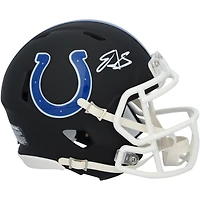 Edgerrin James Indianapolis Colts Autographed Riddell Black Matte Speed Mini Helmet