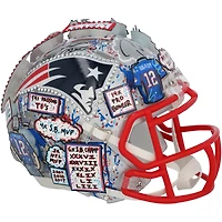 Tom Brady New England Patriots Autographed Riddell Speed Mini Helmet - Art by Charles Fazzino - WM55915589