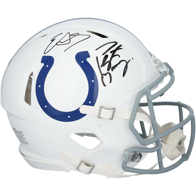 Peyton Manning & Edgerrin James Indianapolis Colts Autographed Riddell Speed Authentic Helmet