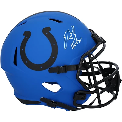 Edgerrin James Indianapolis Colts Autographed Riddell Rave Speed Replica Helmet with "HOF 20" Inscription