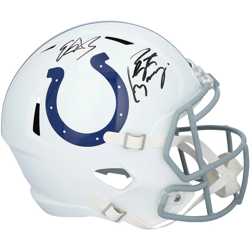 Peyton Manning & Edgerrin James Indianapolis Colts Autographed Riddell Speed Replica Helmet