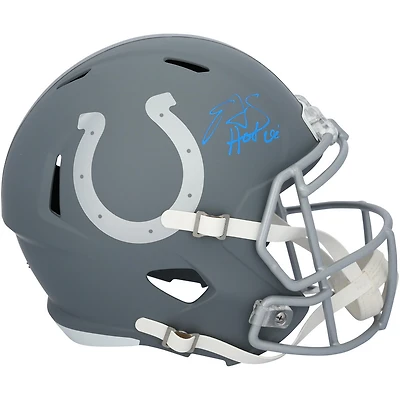 Edgerrin James Indianapolis Colts Autographed Riddell Slate Speed Replica Helmet with "HOF 20" Inscription