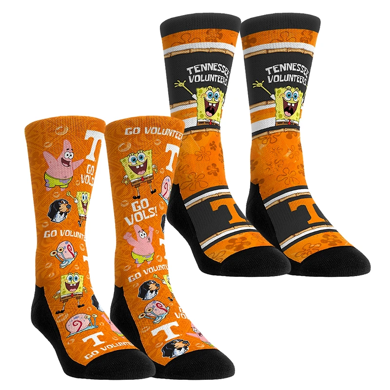 Unisex Rock Em Socks Tennessee Volunteers SpongeBob SquarePants Two-Pack Crew Set