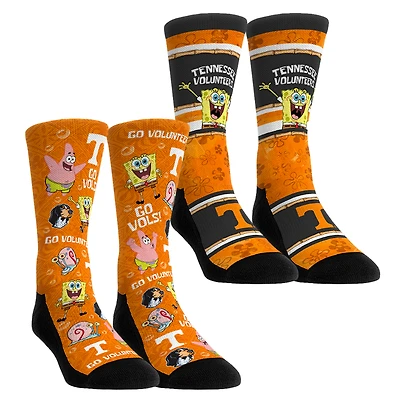 Unisex Rock Em Socks Tennessee Volunteers SpongeBob SquarePants Two-Pack Crew Set