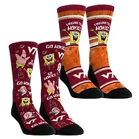 Unisex Rock Em Socks Virginia Tech Hokies SpongeBob SquarePants Two-Pack Crew Set