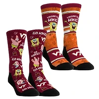 Unisex Rock Em Socks Virginia Tech Hokies SpongeBob SquarePants Two-Pack Crew Set