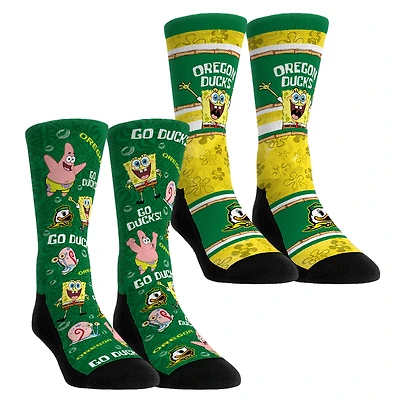 Unisex Rock Em Socks Oregon Ducks SpongeBob SquarePants Two-Pack Crew Set