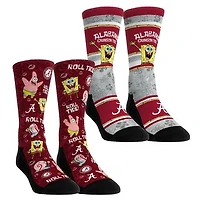 Unisex Rock Em Socks Alabama Crimson Tide SpongeBob SquarePants Two-Pack Crew Set