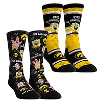 Unisex Rock Em Socks Iowa Hawkeyes SpongeBob SquarePants Two-Pack Crew Set
