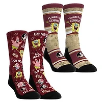 Unisex Rock Em Socks Florida State Seminoles SpongeBob SquarePants Two-Pack Crew Set