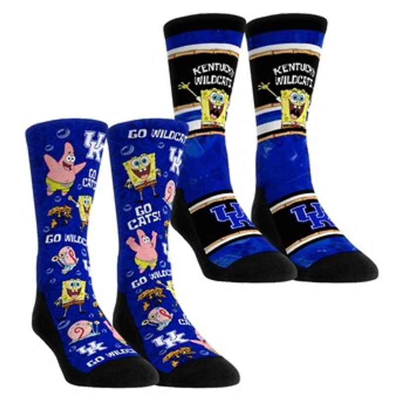 Unisex Rock Em Socks Kentucky Wildcats SpongeBob SquarePants Two-Pack Crew Set