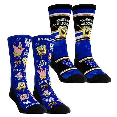Unisex Rock Em Socks Kentucky Wildcats SpongeBob SquarePants Two-Pack Crew Set