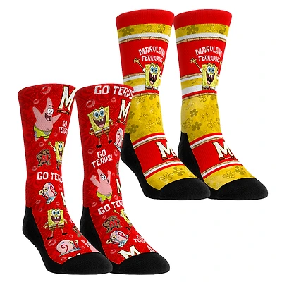 Youth Rock Em Socks Maryland Terrapins SpongeBob SquarePants Two-Pack Crew Set