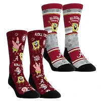 Youth Rock Em Socks Alabama Crimson Tide SpongeBob SquarePants Two-Pack Crew Set